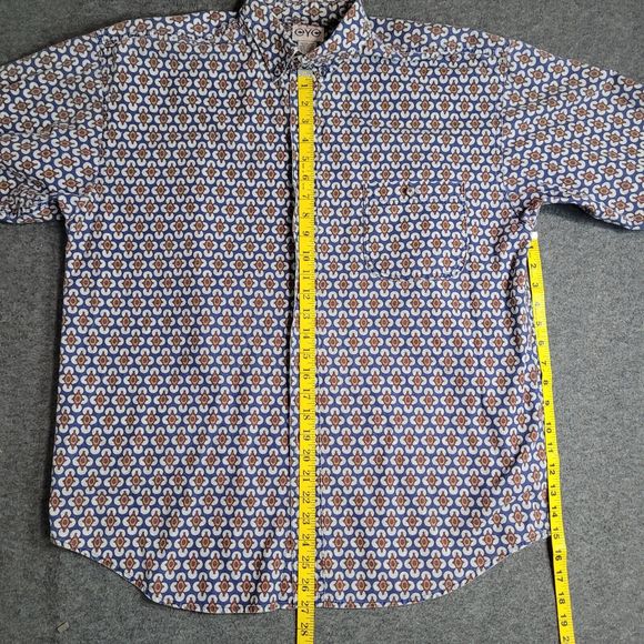 Red Eye Vintage Marc Daniels Mens L Button Down Long Sleeve Shirt Retro Pattern - Picture 3 of 9